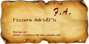 Ficzere Adrián névjegykártya